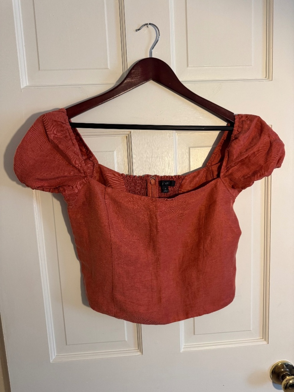 JCrew cropped linen top
